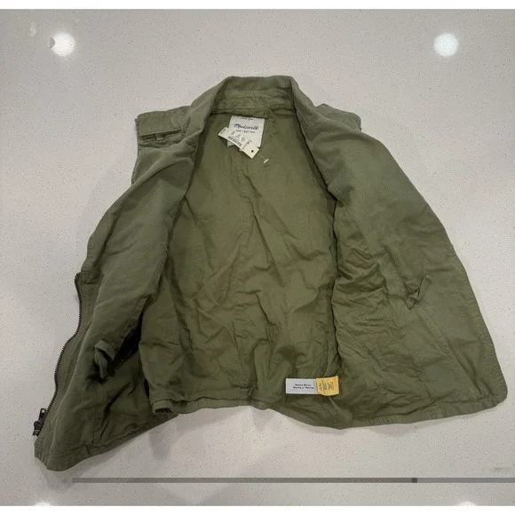 Madewell Green Modern Safari Utility Vest Women's XS Asymmetrical A5049 - Picture 5 of 7